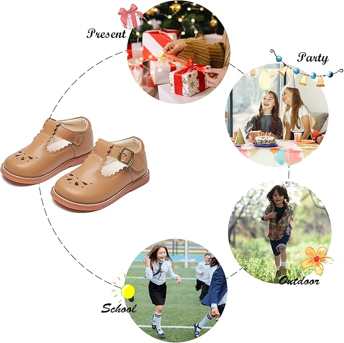 Felix & Flora Toddler Little Girl Mary Jane Dress Shoes - Ballet Flats for Girl Party School Shoes