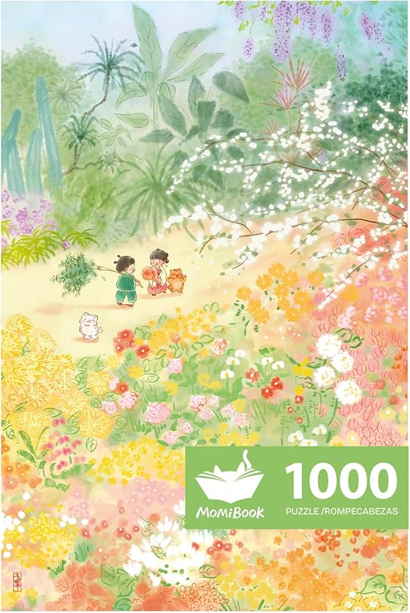 MOMIBOOK 1000 Piece Puzzle for Adults Jigsaw Puzzles of The Fragrance Here, Painting Image Wildflower Difficult Challenging Hard Impossible Puzzle Unique Funny Party Christmas Birthday Gifts