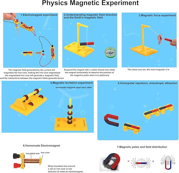 Magnet Kit Physics Science Electromagnet Experiment Set for Education Science Experiment Tools Teacher Classroom Supply