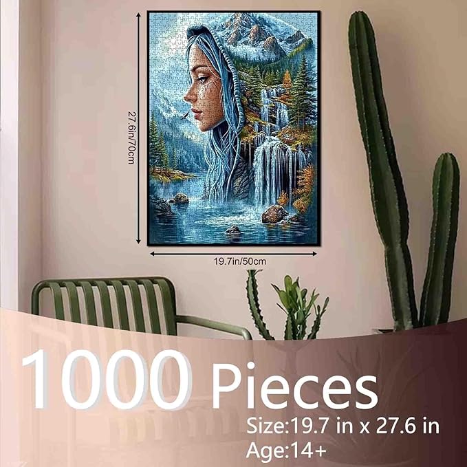 Fantasy Women Jigsaw Puzzle 1000 Pieces for Adults 27 x 20 Inches HD Quality Puzzles for Families,Landscape Earth Puzzle Gift Perfect for Party Game Gifts