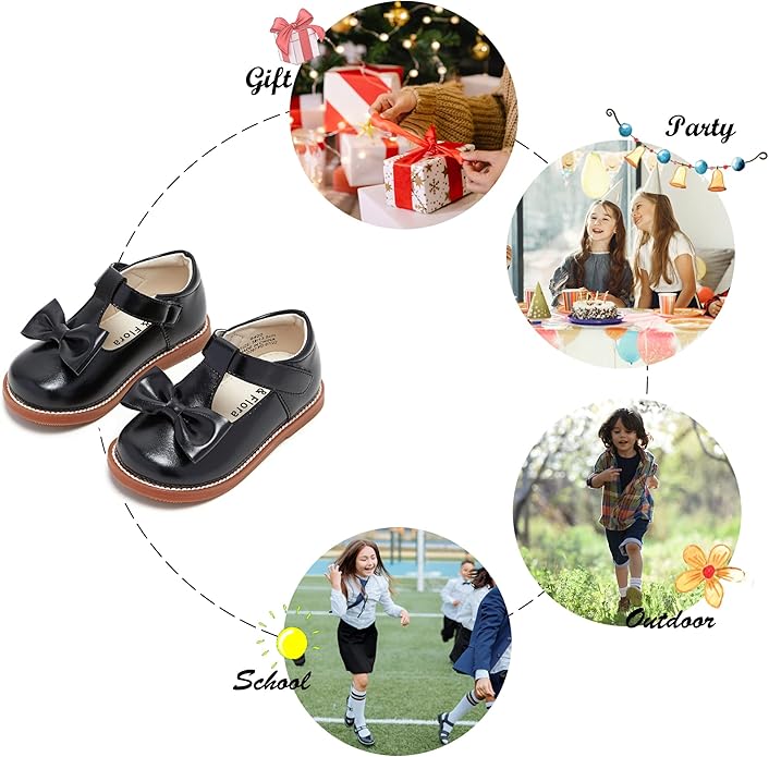Felix & Flora Toddler Little Girl Mary Jane Dress Shoes - Ballet Flats for Girl Party School Shoes