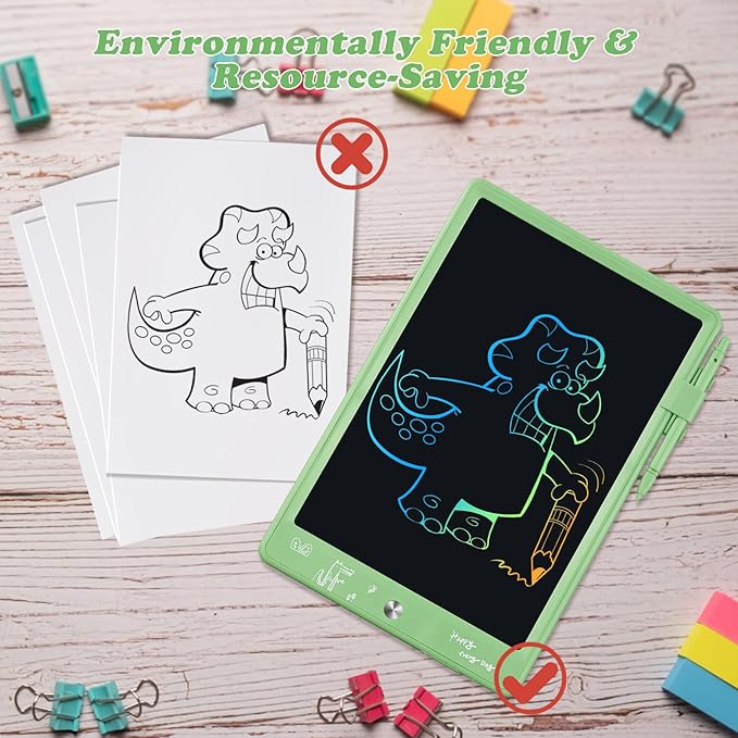 LCD Writing Tablet, 11 Inch Colorful Doodle Board Drawing Tablet, Kids Games Toys Drawing Pad, Toddler Learning Toys Christmas Birthday Gifts for 3 4 5 6 7 8 Years Old Girls Boys (Green)