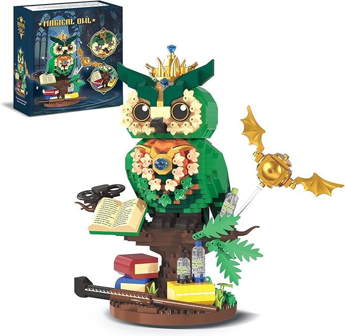 Magic Harry Owl Building Sets for Adults, 1122PCS Mini Bricks NO Compatible with Lego Owl, Collectible Home Decor and Office Art Potter Fun Bird, Animals Model Toys for Kids Boys Girls 14+