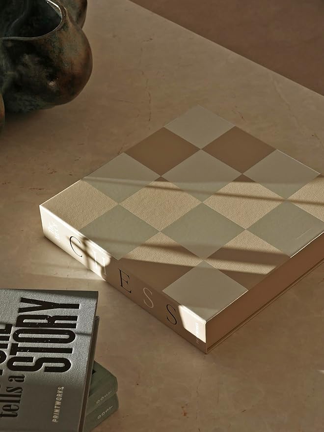 Printworks Classic – Art of Chess, Mirror – Beige & Silver Wooden Chess Set with Mirrored Acrylic Board – Stylish Coffee Table Game for Adults & Kids Ages 5+ – Multilingual Instructions Included