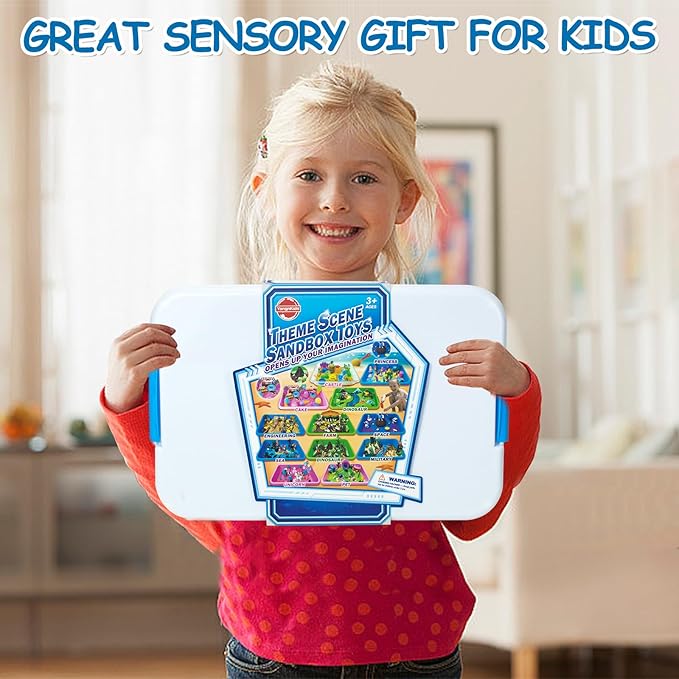 Mermaid Sensory Bin Sandbox Toys for Toddlers Girls Kids- Mermaid Toys for Kids Play Sand Kit Sensory Bin Toy with 2.2 lbs Sand & Castle Mold,Great Christmas Birthday Gift for Girl Boys