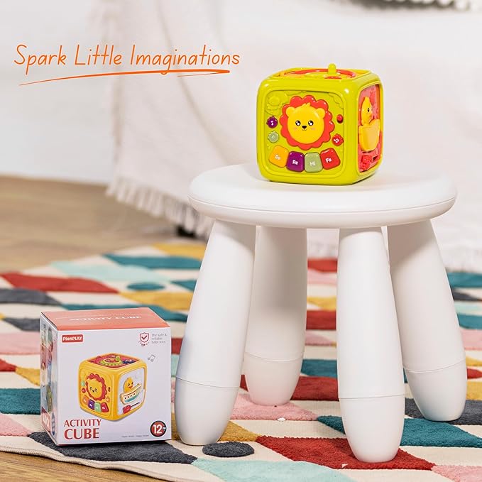 PlenPLAY 6-in-1 Activity Cube for Babies and Toddlers – Baby Toys 12-18 Months – Activity Cube for 1 Year Old – Perfect Car Seat Travel Toys for Toddlers Ages 1-3 (Color May Vary)