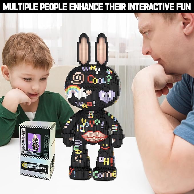Rabbit Animal Micro Building Blocks Set for Adults Cute Large Sets Toys Gift Kids 6400 Pieces 55cm High Series