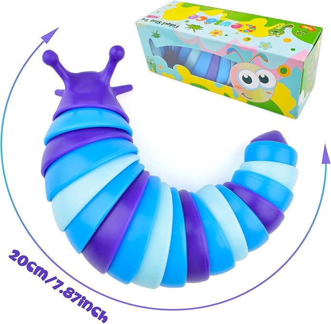 Cevioce Sensory Slug Fidget Toys,Fidget Slug Toys for Adults & Kids Party Favors,4 PCS Cute Autism Sensory Toys for Autistic Children,Toddler Toys Age 3+,Travel Toys for 3+ Year Old（A）