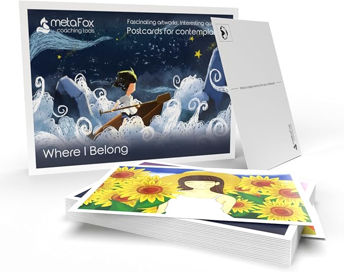 metaFox 'Where I Belong' deep pictures - 52 Coaching and Motivation Cards Set for Youth with Question - For Self-Reflection, Therapy, Relationship and Self-Awareness Game