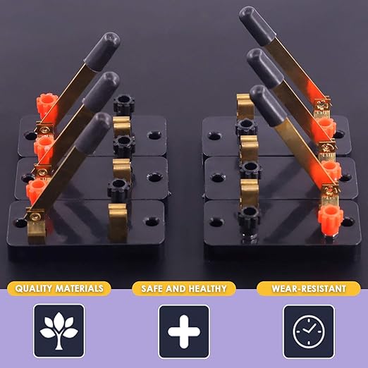 Swpeet 10Pcs Single Pole Single Throw Switch Kit, Perfect for Physics Laboratory, School Electronic Experimenting, Great for Demos Teaching Basic Principles of Electricity & How a Simple Circuit Works