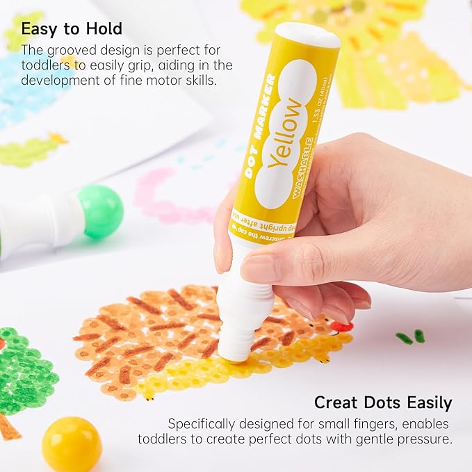 Shuttle Art Dot Makers, 12 Colors Bingo Daubers with 20 Unique Patterns of Dot Book for Toddler Art Activities, Non-Toxic Washable Coloring Markers for Preschool Kids Learning