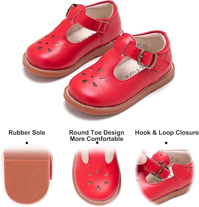 Felix & Flora Toddler Little Girl Mary Jane Dress Shoes - Ballet Flats for Girl Party School Shoes