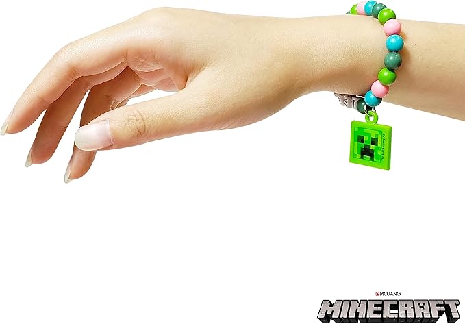 LUV HER Minecraft Girls BFF 6 Piece Toy Jewelry Box Set with 2 Rings, 2 Bead Bracelets and Snap Hair Clips Ages 3+