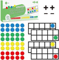 Big Magnetic Ten Frame Set, Opret 52 Pieces Math Manipulatives for Elementary, Kindergarten Classroom Must Haves Math Games with Storage Bag, Ages 5+, 4 Frames, 44 Counters, 2 Plus and 2 Minus
