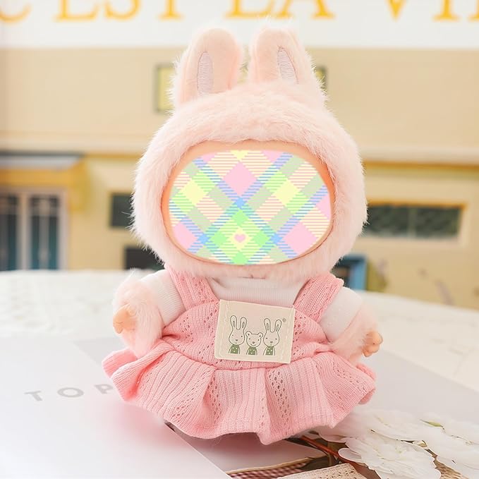 Clothes for Dolls Accessories (No Doll), Kawaii Shirt Skirt Outfit Set 2 Pieces for 15cm 17cm Doll Suit, Stylish Dress Up Doll Clothing Set Replacement Pink