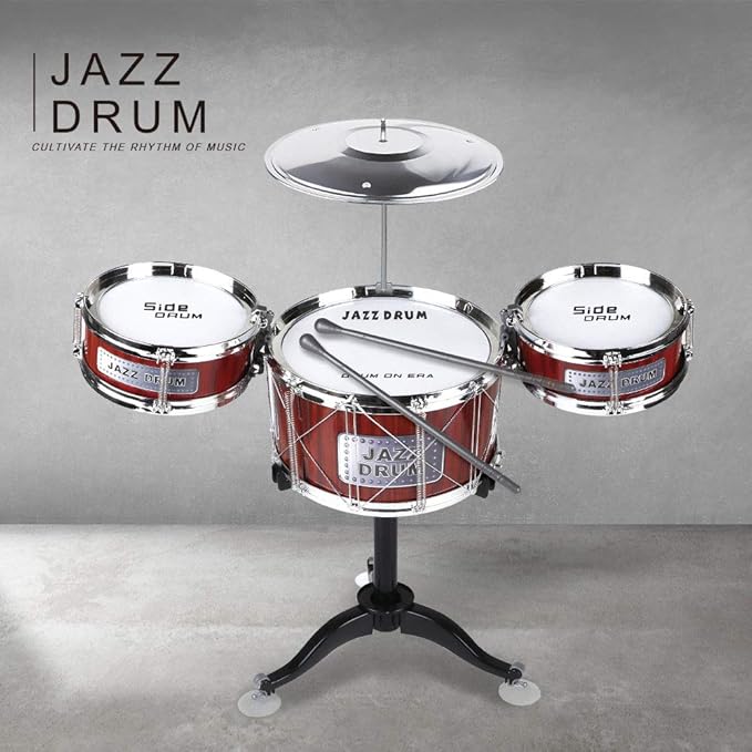 Small Plastic Drum Set Toy for Kids Age 3 - 6 Years Old Toy Musical Instruments Playing Rhythm Beat Toy Great Gift for Boys Girls