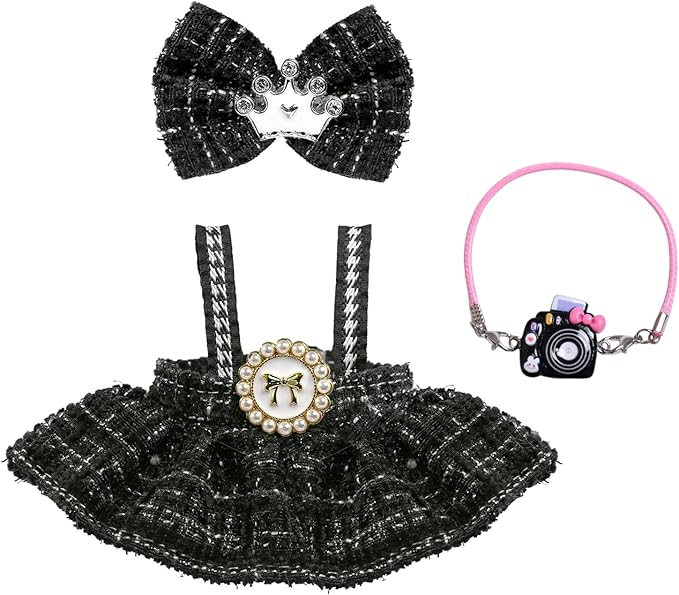 Clothes for 17cm Doll,Outfit for Doll,Dress and Hairpin Set for Dolls Dress Up,Accessories for 17cm Dolls (Style-A)