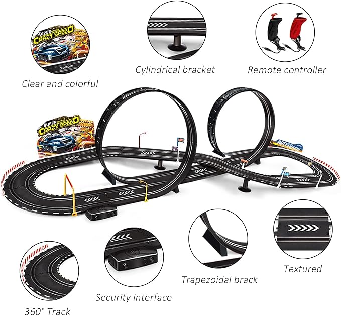 Kids Toy-Electric Powered Slot Car Race Track Set Boys Toys for 6 7 8-12 Years Old Boy Girl Best Gifts