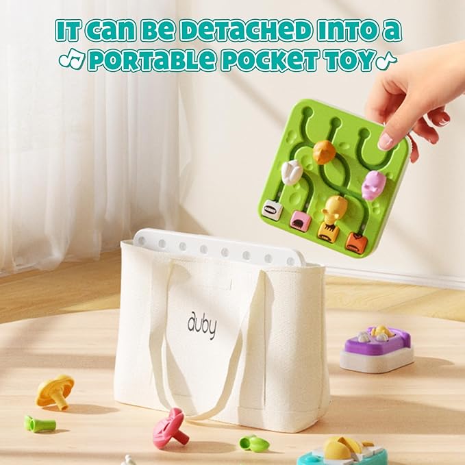 auby STEM Learning Toys for Toddlers 1-3 - Montessori Fine Motor Skills Development Toy with 30+ Building Blocks, Forest Maze Game & Garden Playset for Baby Boys Girls Age 18M+