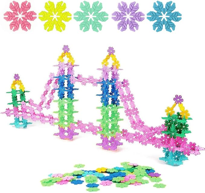 QUN XING STEM Toys Building Blocks Educational Toys 720 Pieces Construction Interlocking Plastic Flake Disc Set Great STEM Toy for Kids 6+ Years Old Boys and Girls