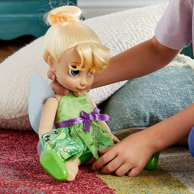 Disney Store Animators' Collection Tinker Bell Doll - Peter Pan - 16 Inch, Molded Details, Fully Posable Toy in Satin Dress - Suitable for Ages 3+ Toy Figure