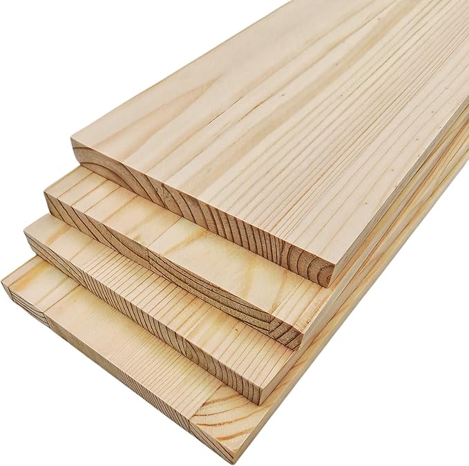 4PCS Rectangle Wood Boards Unfinished Wood Blocks for Crafting, 9.8x3.9x0.4in Blank Whittling Wooden Blocks for Wood Carving,Painting & Burning