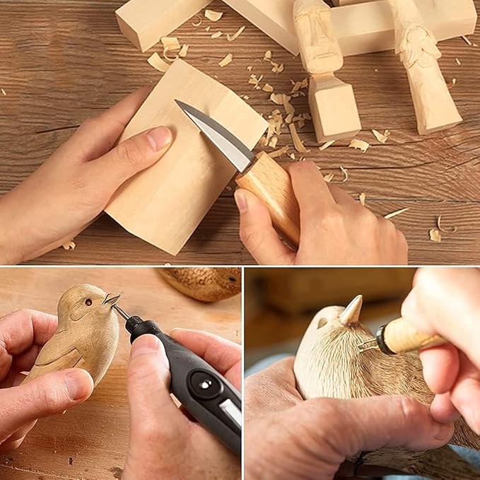 2 Pack Unfinished Basswood Carving Blocks Kit, 12 x 2 x 2 Inch Unfinished Bass Wood Whittling Carving Block Set for Kids Adults Carving Beginner