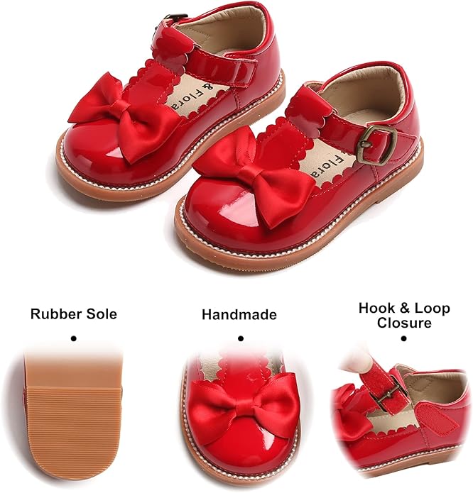 Felix & Flora Toddler Little Girl Mary Jane Dress Shoes - Ballet Flats for Girl Party School Shoes