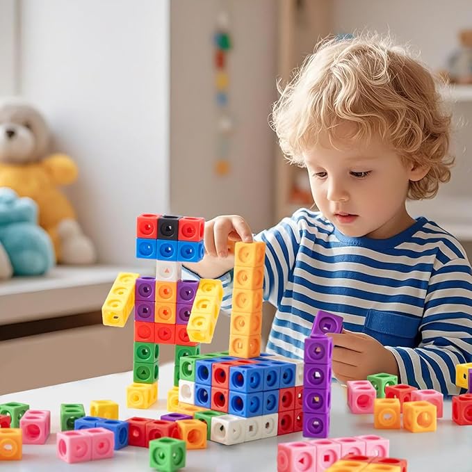 300 Pcs Linking Cubes for Math with Storage Boxes, Kids Counting Blocks for Math STEM Connecting Cubes Math Manipulatives Classroom Learning Supplies for Preschool and Elementary Aged Kids