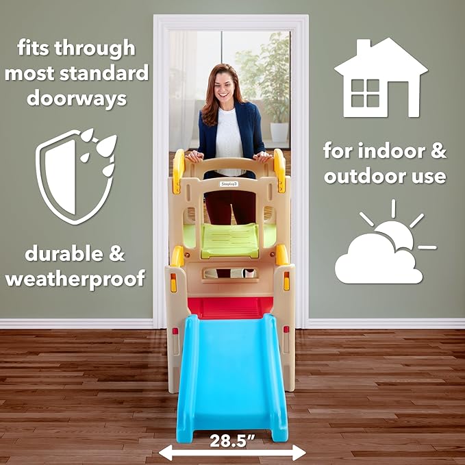 Simplay3 Young Explorers Adventure Climber and Slide - Indoor Outdoor Backyard Playset for Toddlers and Kids