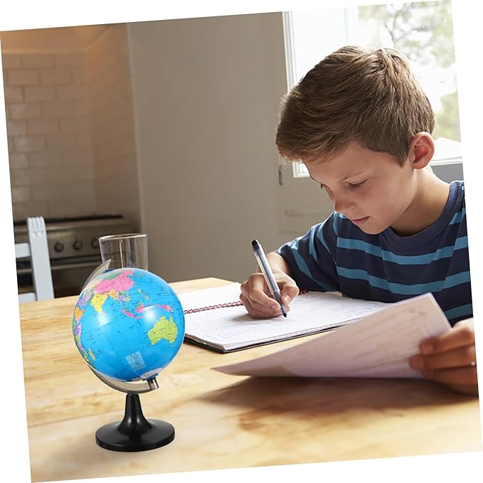 BESPORTBLE 1Pc Educational World Globe with Stand Desktop Geography Globe for Boy Girl Adults Stylish Tabletop Display for Home Office Homeowners