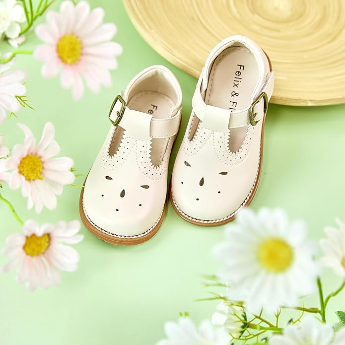 Felix & Flora Toddler Little Girl Mary Jane Dress Shoes - Ballet Flats for Girl Party School Shoes