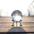 ZEERSHEE 60mm Sparkling Clear Crystal Ball with Stand Handcrafted Photography Prop for Magical Shots Elegant Home & Party Decor for Women