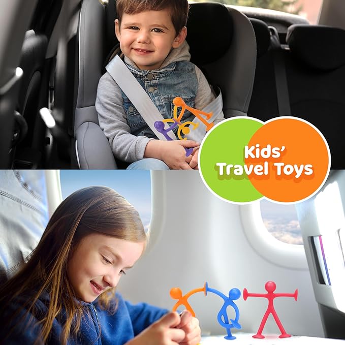 Richtim Kids Humanoid Suction Sensory Toys: 24 Pack Creative Suction Toy No Hole Bath Toy - Sensory Toys for Kids Travel - Calming Down for Boys and Girls