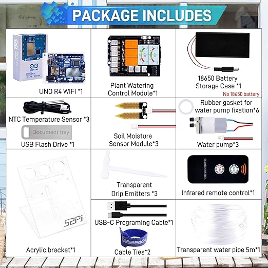 GeeekPi UNO R4 WiFi Project Kit, Water Printing Kit with UNO R4 WiFi Board, Tutorials for Programming