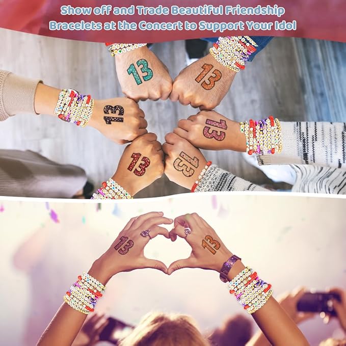 Goldwise Friendship Bracelet Kit 4 Boxes-13056 Pcs 72 Colors Bracelet Making Kits with Clay Beads, 7200 Pcs Glass Seed Beads and 3 Styles Letter Beads with Charms for Bracelet Making Gift