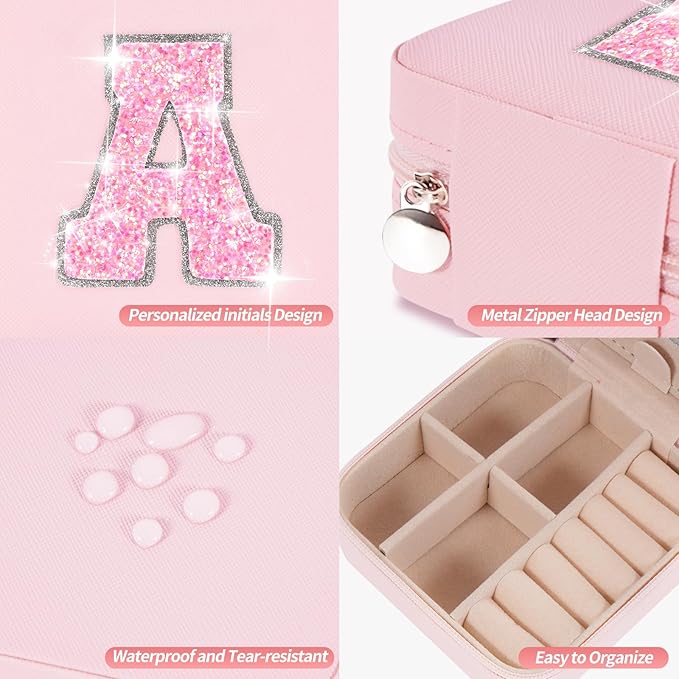 Graduation Gifts for Girls 3 4 5 6 7 8 9 10 11 12 13 14 Year Old,Gifts for Teens Kids Daughter Sister Birthday Gifts for Women - Travel Jewelry Case Small Box Cute Stuff | Pink,A