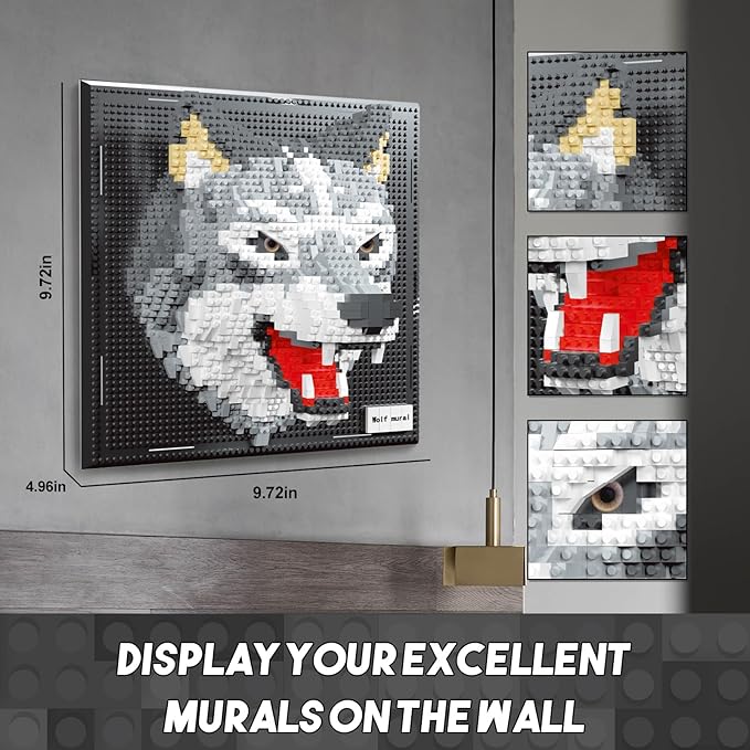 Wolf Micro Mini Building Block Sets for Adults, No Compatible with Lego, 3D Animals Wall Art Kits for Home Wall Decor & Table Display, Creative Toy Gifts for Kids Teens Boys Girls (2214 PCS)