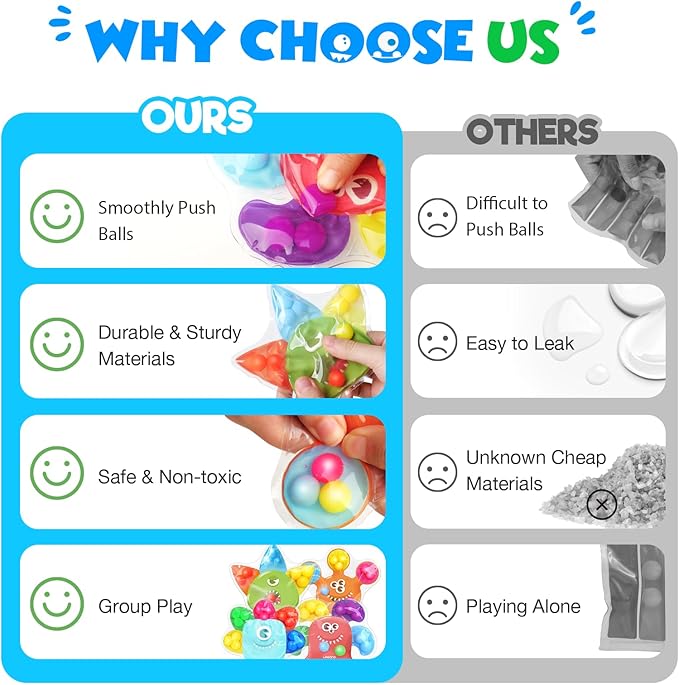 Color Sorting Sensory Toys for Toddlers: 4 Pack Fine Motor Skills Game - Sensory Toys for Special Needs Autistic Kids - Fidgets for Classroom Prize Box Toys - Gifts for Stocking Stuffers Party Favors