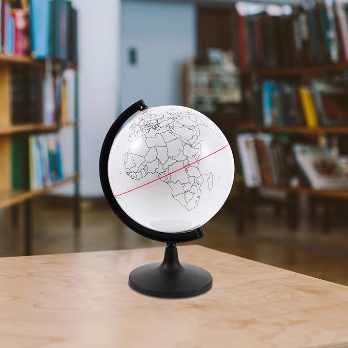 Operitacx Blank Geographic Globes with Stand, Paintable World Map Globes for Geographical Teacher Classroom Desktop Decor