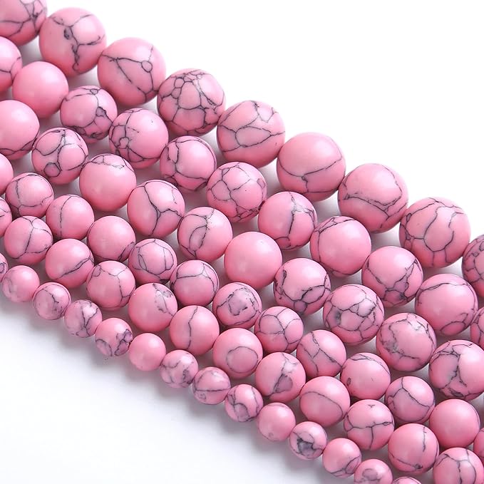 10MM 38PCS Pink Turquoise Spacer Loose Beads for Jewelry Making DIY Bracelet Necklace