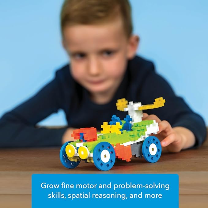 PLUS PLUS - Learn to Build Vehicles, 360 Pieces - Construction Building Stem / Steam Toy, Interlocking Mini Puzzle Blocks for Kids
