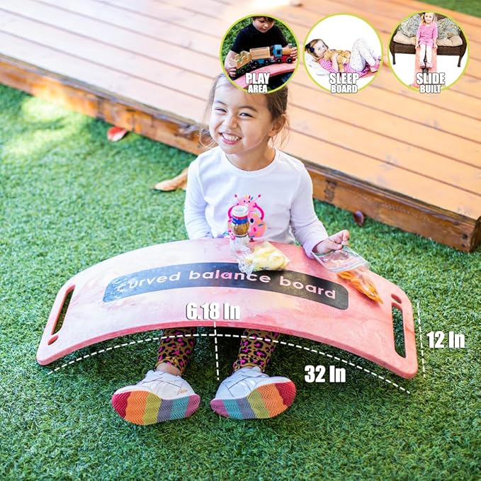 Platports Kids Balance Board – Montessori Wobble Board for Toddlers & Children, Non-Wood Rocker Board, Safe Plastic, Improves Balance & Motor Skills, Ages 3–5