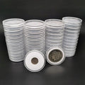 50pcs Clear Plastic Coin Capsules, Coin Collection Case of 5 Size with Adjustable Gasket for Coin Collection American Silver Eagle Liberty Coin &JFK Half Dollar & Bitcoin (18/23/28/33/38mm)-50pcs