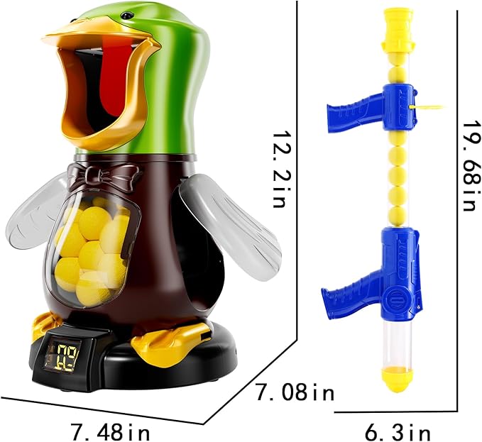 BABY HOME Duck Shooting Toys for Kids 3-5 Years, 2 Packs of Foam Shooting Toy with Movable Shooting Game, Interactive Competition Game Gifts for Boys and Girls Ages 6 7 8 9+ Years Old