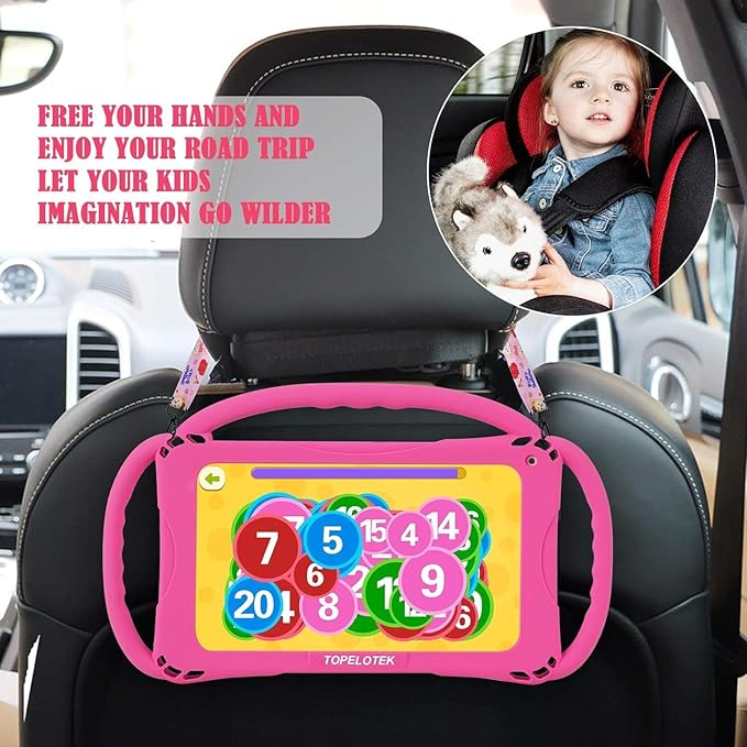 TOPELOTEK Kids Tablet 7 inch Toddler Tablet for Kids 3-7 WiFi Android 32GB Kids Tablets Kids Learning Educational APP Pre-Installed YouTube Netflix Parental Control Kid-Proof Case