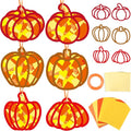 36 Set Fall Pumpkin Suncatchers Crafts for Kids DIY Autumn Window Tissue Paper Crafts Kit Thanksgiving Pumpkin Hanging Decor for Fall School Home Activity Art Project Birthday Party Favor Gift