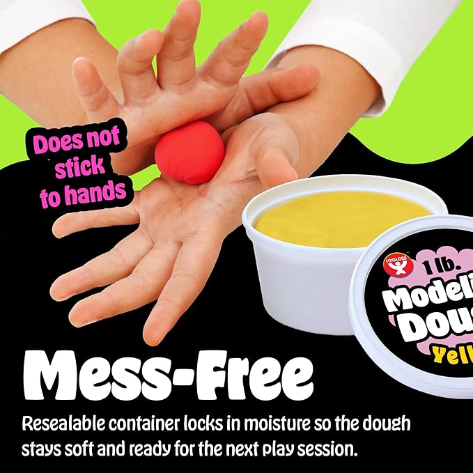 Hygloss Play Modeling Dough for Kids – Safe & Non-Toxic Sensory Dough for Arts and Crafts – 1 lb Tub – Play Clay for Toddler Activities, Preschool Classroom Must-Haves – Lime Green Color, Unscented