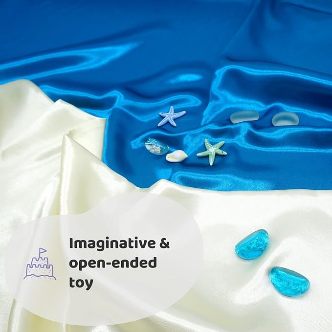 Play Scarves for Kids – 34" 6 Pack Play Silks with Glossy & Matte Texture – Colorful for Toddlers, Montessori Toy for Sensory Play, Pretend Play & Movement