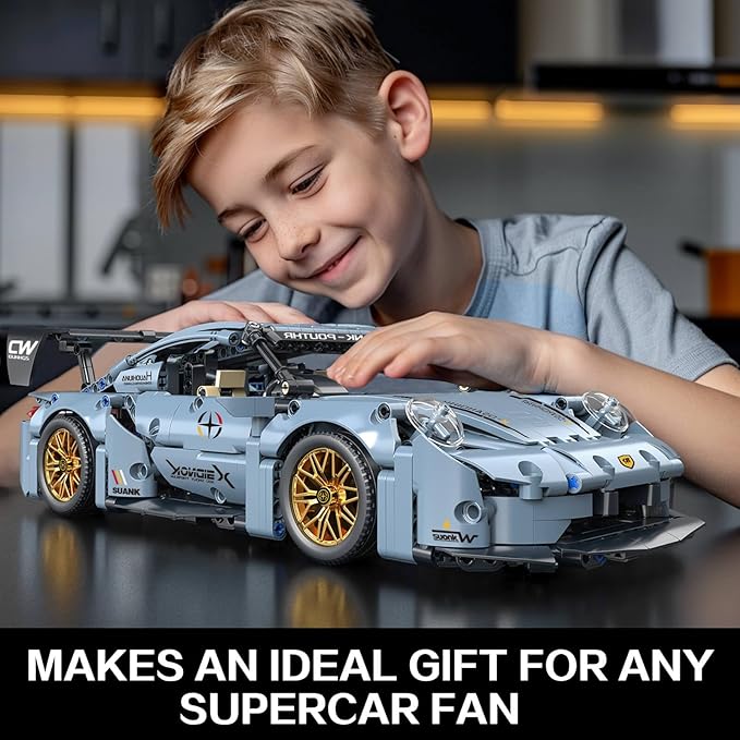 Sports Race Car Building Set Kit for Boys & Adults, 1:14 MOC Toys Racing Model Car Kits, Birthday Gift for Boys Kids Age 8-14 12-16